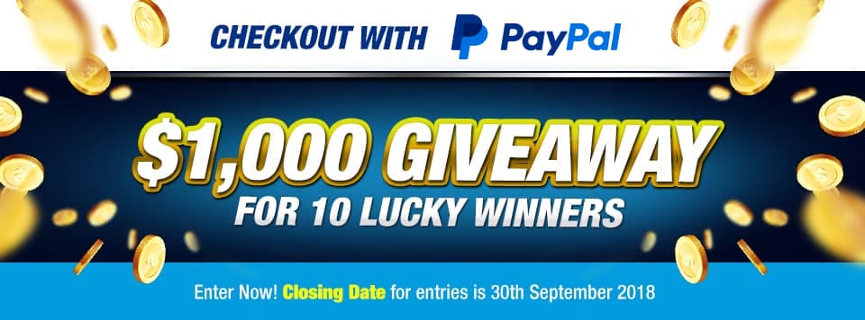 Checkout with PayPal $1,000 giveaway